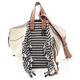 Borsa a 2 modi Hammock Small Loewe Marrone Nero Bianco
