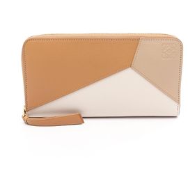 Loewe Puzzle Zip-Around Wallet Brown Beige Cream