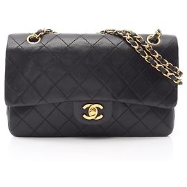 Chanel Matelassé Double Flap Shoulder Bag Black