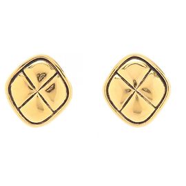 Orecchini a clip Chanel Matelassé a forma di diamante D'oro