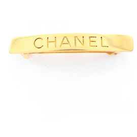 Barrette Chanel placcata oro Beige