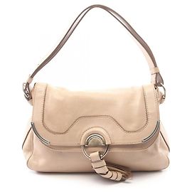 Céline Bolsa de ombro em couro bege Celine Bege