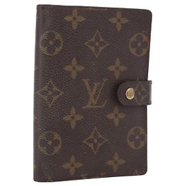 LOUIS VUITTON Monogram Agenda PM Day Planner Cover R20005 LV Auth gh2181 Monograma
