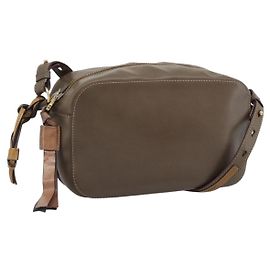 Chloé Bolsa de Ombro Chloe em Couro Marrom Ouro Auth BA14006 Marrom Dourado