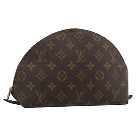 LOUIS VUITTON Monogram Trousse Demi Ronde Cosmetic Pouch M47520 LV Auth BA13889 Monograma