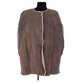 Ba&Sh Grey Leather Coat Grey