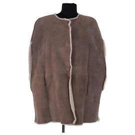 Manteau en cuir gris Ba&Sh Gris