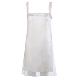Alberta Ferretti Ivory Lace Slip Dress Cream