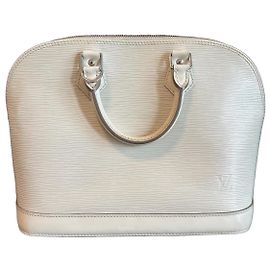Louis Vuitton Alma PM en cuir Epi blanc Blanc
