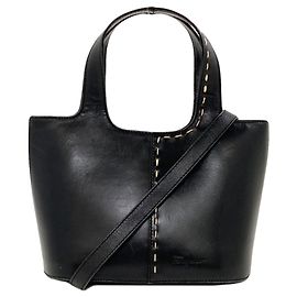 Salvatore Ferragamo Stitch 2-Way Handbag Black