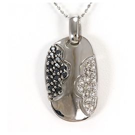 Autre Marque Collier en or blanc 18K avec diamants noirs Noir Doré
