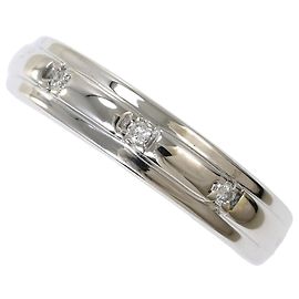 Autre Marque 10K White Gold Band Ring with Diamond Golden