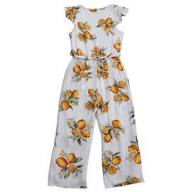 Autre Marque For Love & Lemons Jumpsuit mit Zitronenprint Weiß Grün Gelb