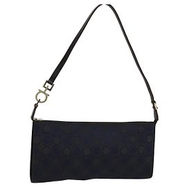 Salvatore Ferragamo Gancini Canvas Bleu Marine