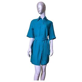 Eres Séducteur Persane Leinen-Hemdkleid Türkis
