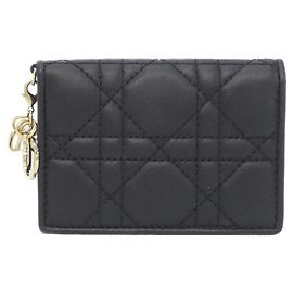 Christian Dior Lady Bloom Card Holder Black