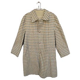 inconnue Abrigo e Impermeable Reversible a Cuadros, Talla M Castaño Beige