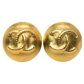 Orecchini tondi vintage Chanel Coco Mark D'oro