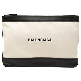 Pochette Balenciaga Navy Clip M Noir Beige