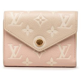 Louis Vuitton Monogram Empreinte Bi-fold Wallet Brown Beige Yellow