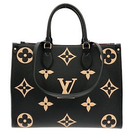 Bolsa Louis Vuitton Bicolor Monogram Empreinte OnTheGo MM Preto Bege
