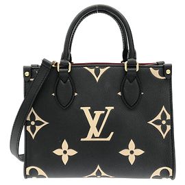Bolsa Louis Vuitton Bicolor Monogram Empreinte OnTheGo PM Preto Bege