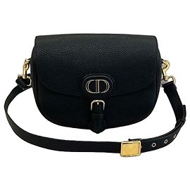 Dior Bobby Borsa a tracolla pelle di vitello granulata nera Nero
