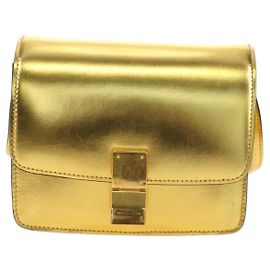 Céline Celine Flap Shoulder in pelle D'oro