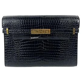 Bolsa Manhattan Medium em couro de crocodilo Saint Laurent Outro Verde