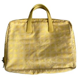Bolso Tote Chanel de Lona Amarillo Amarillo