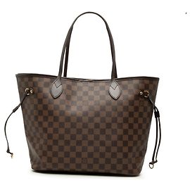 Sac cabas Louis Vuitton Damier Neverfull MM en marron Cerise Red Marron Rouge Fuschia