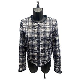 Chanel Reversible Lightweight Jacket – Tweed Print & Solid Black Other