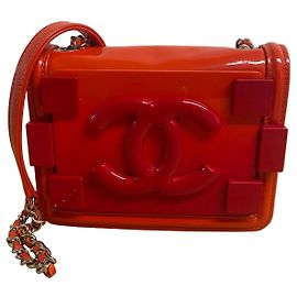 Borsa Chanel Boy Lego Brick Flap in vernice trapuntata e plexiglass rosso Altro