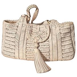 Anya Hindmarch Sac Cabas en Cuir Tressé Blanc Blanc