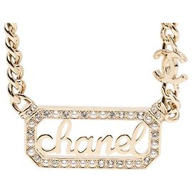 Collar de cadena Rogue con logo vintage Chanel Dorado