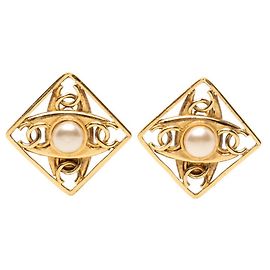 Orecchini clip Chanel Coco Mark Vintage D'oro