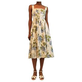 Reformation Robe d'été fleurie blanche sans manches - taille UK 6 Blanc