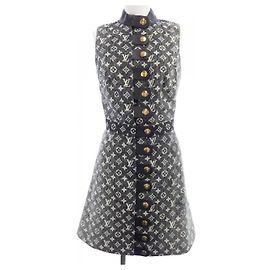 Louis Vuitton Monogram Denim Dress Black White