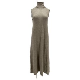 Autre Marque Robe col roulé sans manches Beige