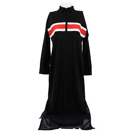 Ganni Robe longue noire à zip Noir
