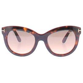 Tom Ford Occhiali da sole con dettagli colorati Marrone