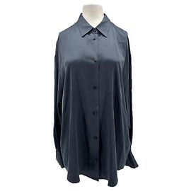 DMN Camicia in raso blu navy Blu navy