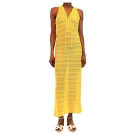Melissa Odabash Robe midi sans manches en crochet jaune - taille S Jaune