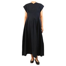 Studio Nicholson Robe maxi en popeline bleu marine - taille UK 12 Bleu Marine