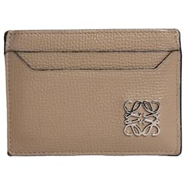 Loewe Taupe Anagram leather cardholder Brown