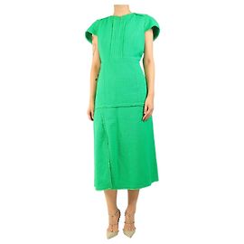 Autre Marque Robe midi en tweed vert - taille UK 16 Vert