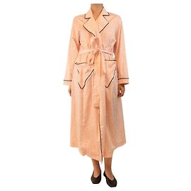 Autre Marque Pink and white striped cotton dressing gown - size L Pink