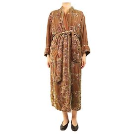 Autre Marque Multicolour velvet embroidered robe - size S Multiple colors