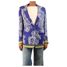 Etro Blazer à imprimé floral bleu - taille UK 6 Bleu