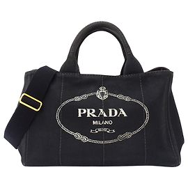 Prada Black Canvas Handbag Black